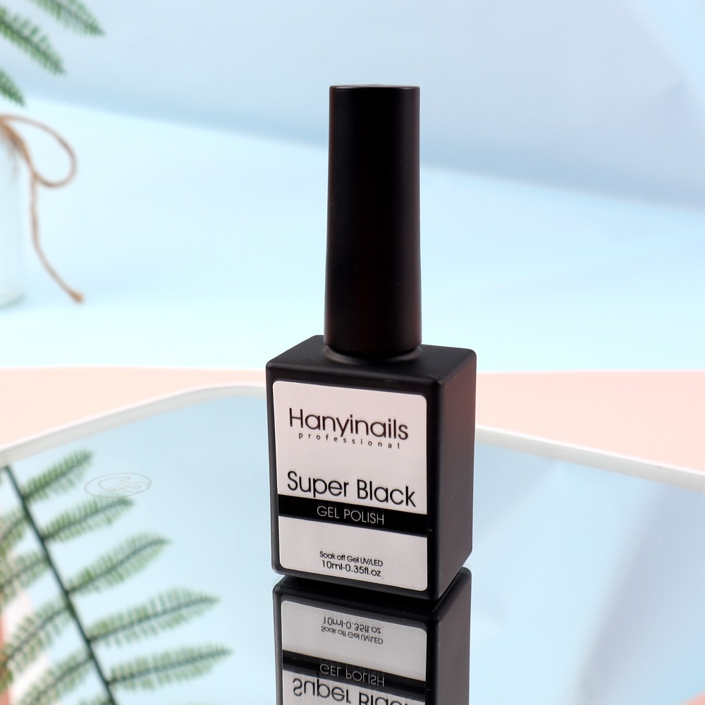 Hanyinails- Premium Gel Polish - Super Black Gel - Super